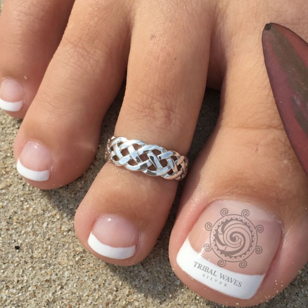 Sterling Silver Toe Ring for Women Silver Celtic Crisscross Adjustable